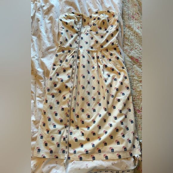 Anthropologie - Postage Stamp Strapless Dress Size 4 - Picture 9 of 10